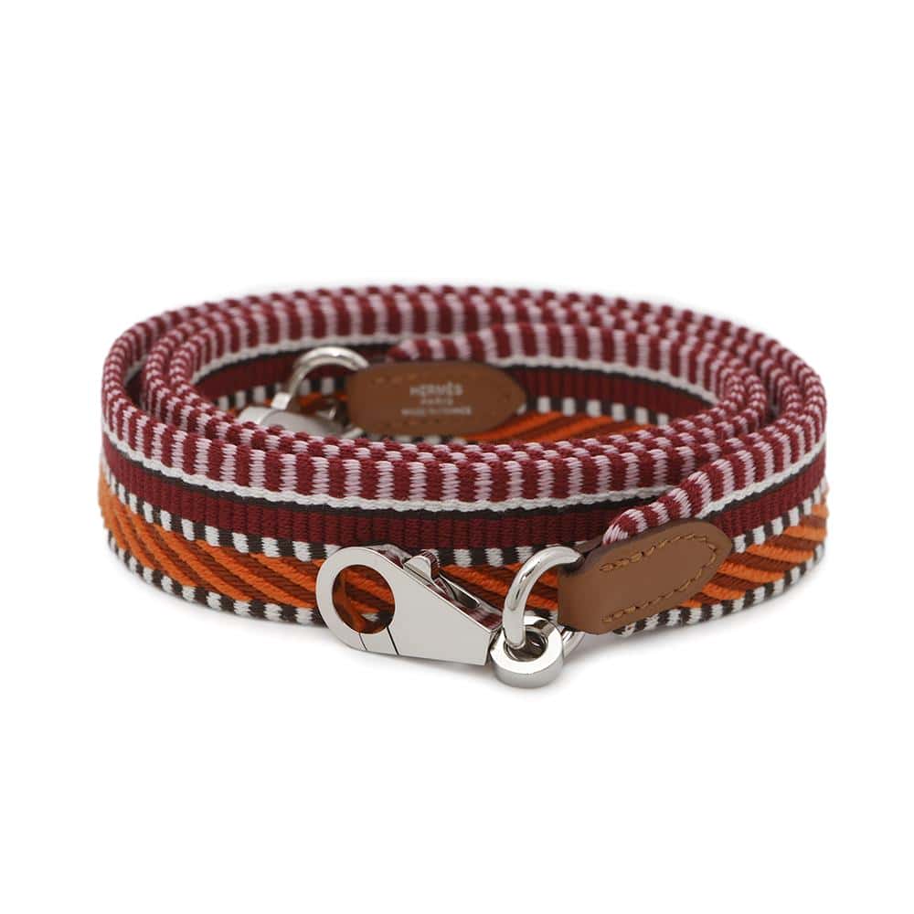 HERMES Bandouliere Sangle Caval Orange Minium/Gold/Pink Canvas Swift Leather Size Width 1