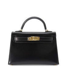 将图像加载到图库查看器中，HERMES Mini kelly do Black Box Calf Leather
