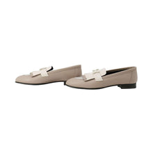 将图像加载到图库查看器中，HERMES Mocassins Royale Beige Mastic Leather Size 37.5
