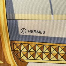 Load image into Gallery viewer, HERMES Carre Grand Apara - Horse in full dress Size 90 Cream/Gold/Multicolor Silk100%
