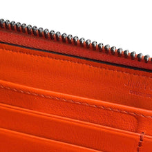 Load image into Gallery viewer, JIMMY CHOO Carnaby Star Embossed Zip Around Long Wallet Orange Leather

