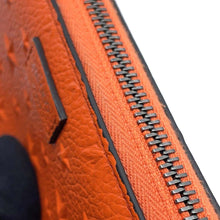 Load image into Gallery viewer, JIMMY CHOO Carnaby Star Embossed Zip Around Long Wallet Orange Leather
