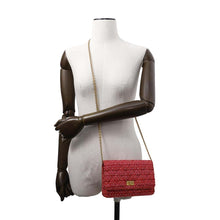 将图像加载到图库查看器中，CHANEL 2.55 Chain Wallet Red Tweed
