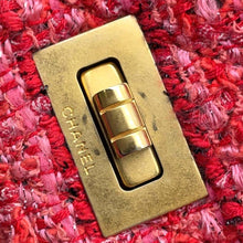 将图像加载到图库查看器中，CHANEL 2.55 Chain Wallet Red Tweed
