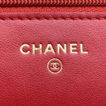 将图像加载到图库查看器中，CHANEL 2.55 Chain Wallet Red Tweed
