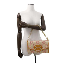 Load image into Gallery viewer, GUCCI Horsebit Shoulder Beige/Yellow677286 Raffia Leather
