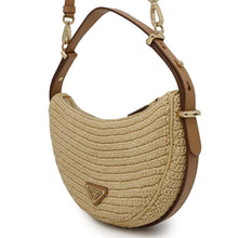 Load image into Gallery viewer, PRADA Arke Crochet Shoulder Natural/Brown1BC194 Viscose Leather
