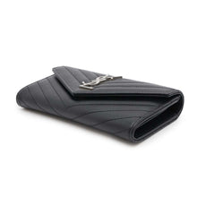 将图像加载到图库查看器中，SAINT LAURENT PARIS Monogram large flap wallet Black372264 Leather
