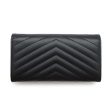 将图像加载到图库查看器中，SAINT LAURENT PARIS Monogram large flap wallet Black372264 Leather
