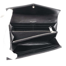 将图像加载到图库查看器中，SAINT LAURENT PARIS Monogram large flap wallet Black372264 Leather
