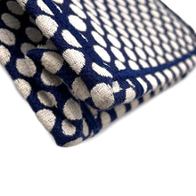 Load image into Gallery viewer, Dior Vertical Book Tote Dot White/Navy Canvas
