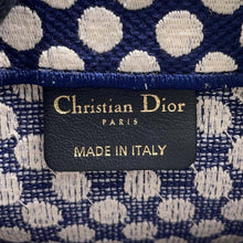 Load image into Gallery viewer, Dior Vertical Book Tote Dot White/Navy Canvas
