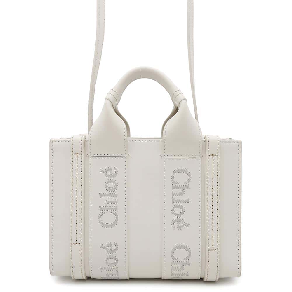 Chloe Woody tote WhiteCHC23UP237 I60 Leather Size Mini