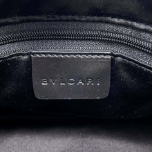 Load image into Gallery viewer, BVLGARI Logomania Cylindrical Shoulder Blue/Black Canvas Leather
