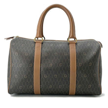 将图像加载到图库查看器中，Dior Honeycomb Pattern Travel Bag Brown PVC Leather

