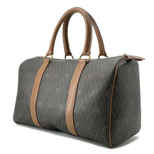 将图像加载到图库查看器中，Dior Honeycomb Pattern Travel Bag Brown PVC Leather
