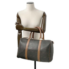 将图像加载到图库查看器中，Dior Honeycomb Pattern Travel Bag Brown PVC Leather
