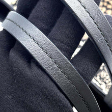 Load image into Gallery viewer, Ferragamo Gancini Tote Bag Black/Beige/Brown Nylon Canvas Leather
