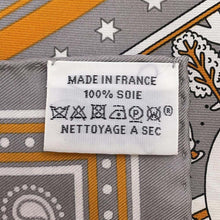 Load image into Gallery viewer, HERMES Carre: New Paris Lovers Size 55 White/Grease//Caramel Silk100%
