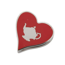 Load image into Gallery viewer, HERMES Tea Time Heart ScarfRing Red Metal
