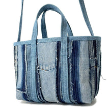 将图像加载到图库查看器中，BALENCIAGA Barbes 2WAYBag Blue671404 Denim Size Small
