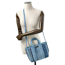 将图像加载到图库查看器中，BALENCIAGA Barbes 2WAYBag Blue671404 Denim Size Small
