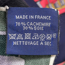 Load image into Gallery viewer, HERMES Giant Square LETTRES EQUESTRES Size 140 Tabac/Vert/Rouge Cashmere70% Silk30%
