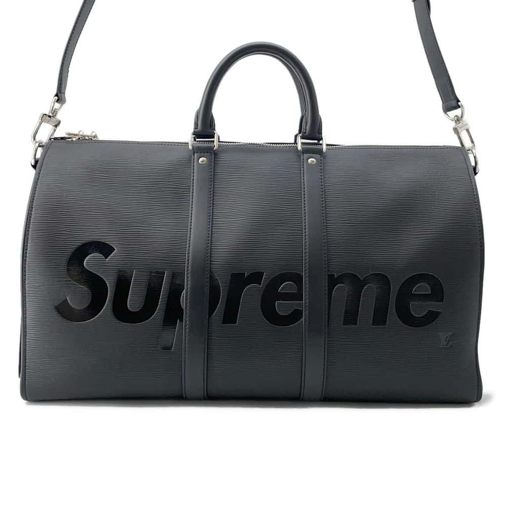 LOUIS VUITTON Supreme collaboration Keepall Bandouliere NoirM53433 Epi Leather Size 45