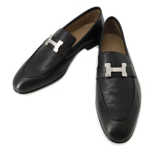 将图像加载到图库查看器中，HERMES Mocassins Paris loafers Black Leather Size 42
