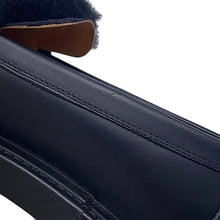 Load image into Gallery viewer, HERMES Mocassins Icon Loafers Black Calf Leather Sheepskin Size 38.5

