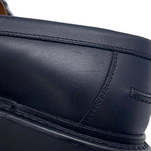 Load image into Gallery viewer, HERMES Mocassins Icon Loafers Black Calf Leather Sheepskin Size 38.5
