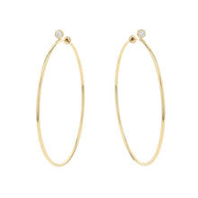 Load image into Gallery viewer, TIFFANY&amp;Co. Elsa Peretti Diamond Hoop Earrings Size Medium60018046 18K Yellow Gold
