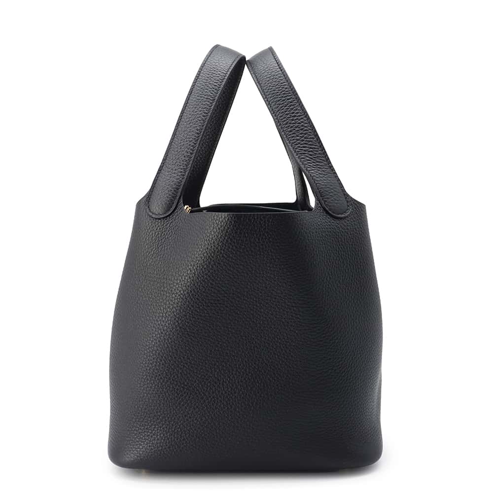 HERMES Picotin Lock Black Taurillon Clemence Size MM