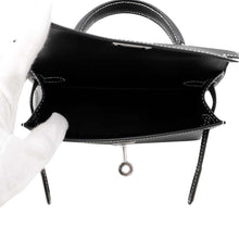 将图像加载到图库查看器中，HERMES Mini Kelly Do SPO Black (White stitch) Epsom

