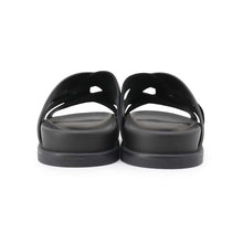 Load image into Gallery viewer, HERMES Kazimir Sandals Black Leather Nylon Size 42
