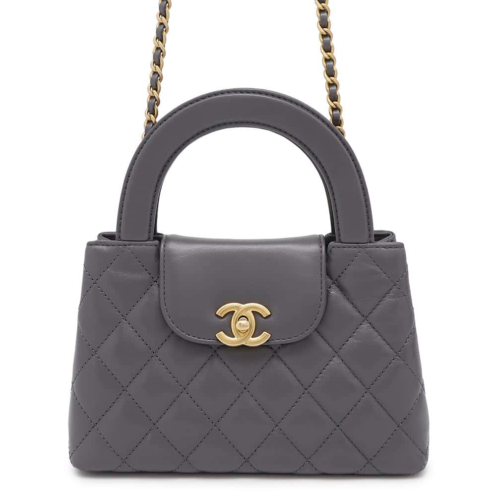 CHANEL Mini Shopping Bag GrayAS4416 Calf Leather Size Mini