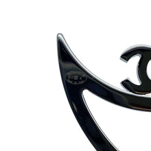 将图像加载到图库查看器中，CHANEL Brooch Crescent Moon Silver Metal Rhinestone
