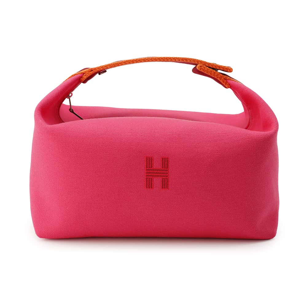HERMES Brid a Black Hibiscus Canvas Size GM
