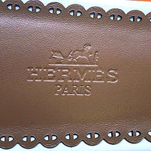 Load image into Gallery viewer, HERMES Frog Sandals White/Brown Leather Size 38 1/2
