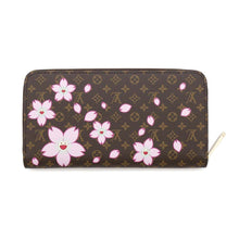 将图像加载到图库查看器中，LOUIS VUITTON LV × TM Zippy Wallet Sakura Brown/PinkM13433 Monogram

