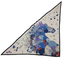 Load image into Gallery viewer, HERMES Triangle Geant Robe Legere Caban/Natural/Blue Cashmere70% Silk30%
