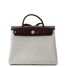 Load image into Gallery viewer, HERMES Herbag zip RougeSellier/Black/White Toile Quadrille Vache Hunter Leather Size 31(PM)

