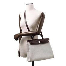 Load image into Gallery viewer, HERMES Herbag zip RougeSellier/Black/White Toile Quadrille Vache Hunter Leather Size 31(PM)

