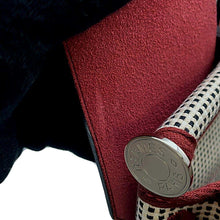 Load image into Gallery viewer, HERMES Herbag zip RougeSellier/Black/White Toile Quadrille Vache Hunter Leather Size 31(PM)
