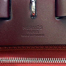 Load image into Gallery viewer, HERMES Herbag zip RougeSellier/Black/White Toile Quadrille Vache Hunter Leather Size 31(PM)
