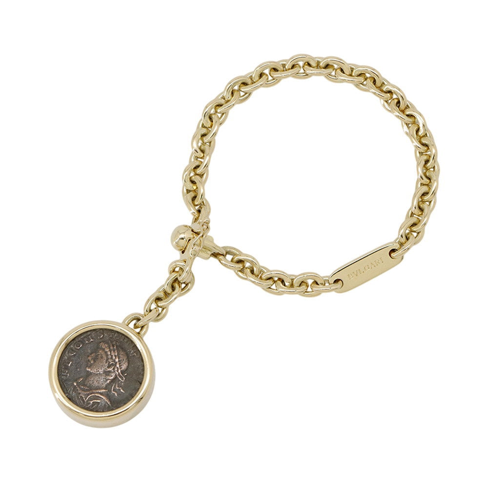 BVLGARI Ancient Coin Key Chain 18K Yellow Gold