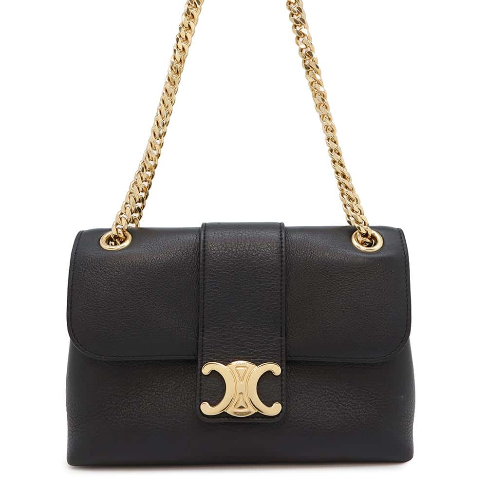 CELINE Teen Victoire ChainShoulder Bag Black116593 Calf Leather