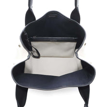 Load image into Gallery viewer, BALENCIAGA Navy Cabas S Natural/Black339933 Canvas Leather Size S
