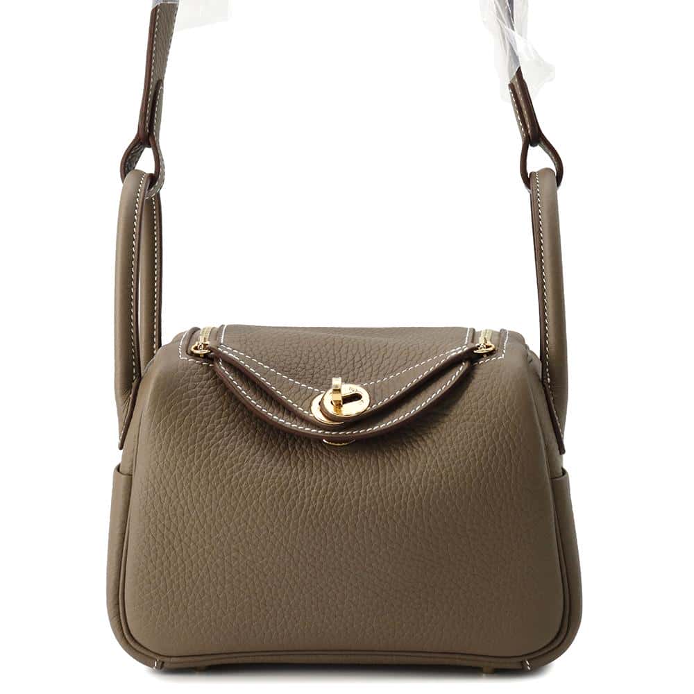 HERMES Lindy Etoupe Taurillon Clemence Size Mini