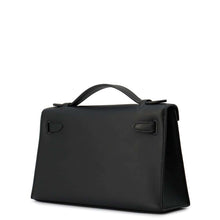 将图像加载到图库查看器中，HERMES PochetteKelly Black Swift Leather

